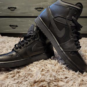 Retro Air Jordan 1 Mid triple black (9M)